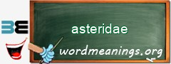 WordMeaning blackboard for asteridae